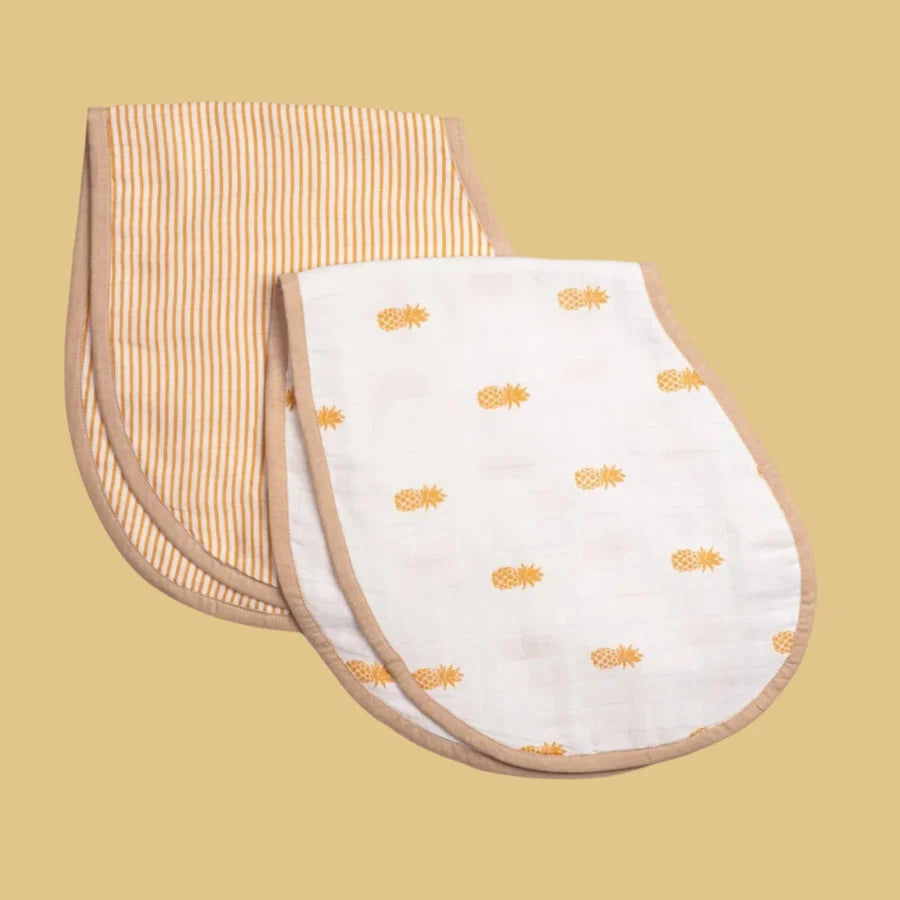 Organic Muslin Burp Cloth & Bib (Pack of 2) - Pineapple