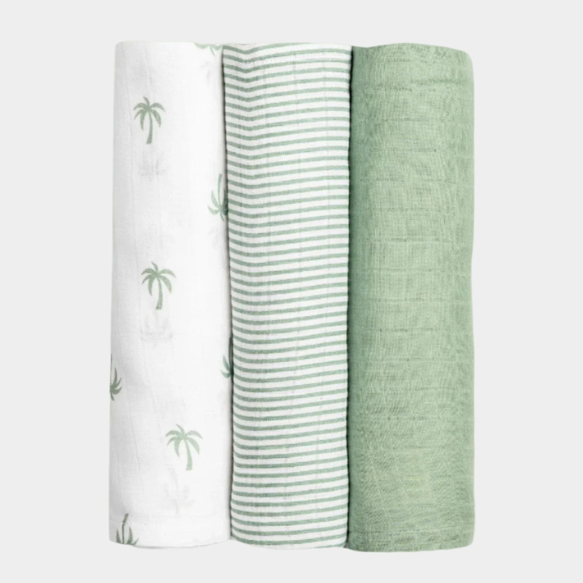 Organic Muslin Swaddles (Set of 3) - Palm Paradise