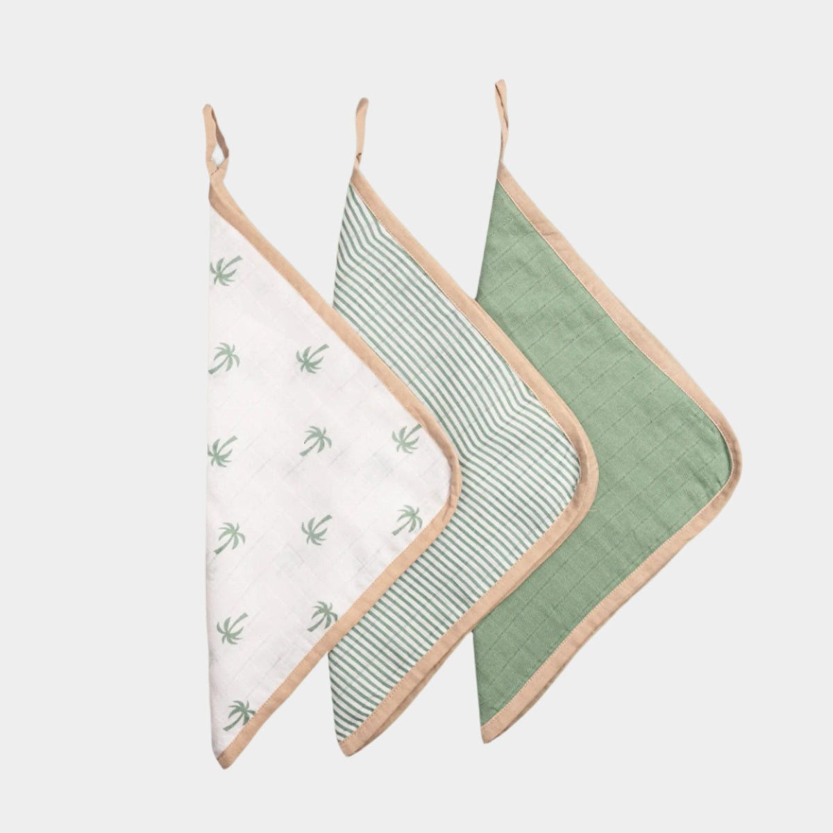 Pannolino gallery: Organic Muslin Washcloths (Set of 3) Palm Paradise | Organic Muslin Washcloths (Set of 3)