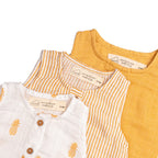 Pannolino gallery: Pineapple Bliss | Organic Muslin Baby Romper (Pack of 3)