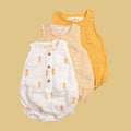 Pannolino gallery: Pineapple Bliss | Organic Muslin Baby Romper (Pack of 3)