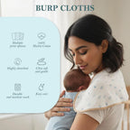 Organic Muslin Burp Cloth & Bib (Pack of 2) - Pineapple