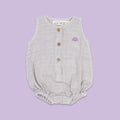 Organic Muslin Baby Romper - Grey