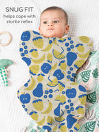Knitted Bamboo Cotton Arms Up Swaddle Sleeping Pod for Baby - Fruits