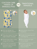 Knitted Bamboo Cotton Arms Up Swaddle Sleeping Pod for Baby - Fruits