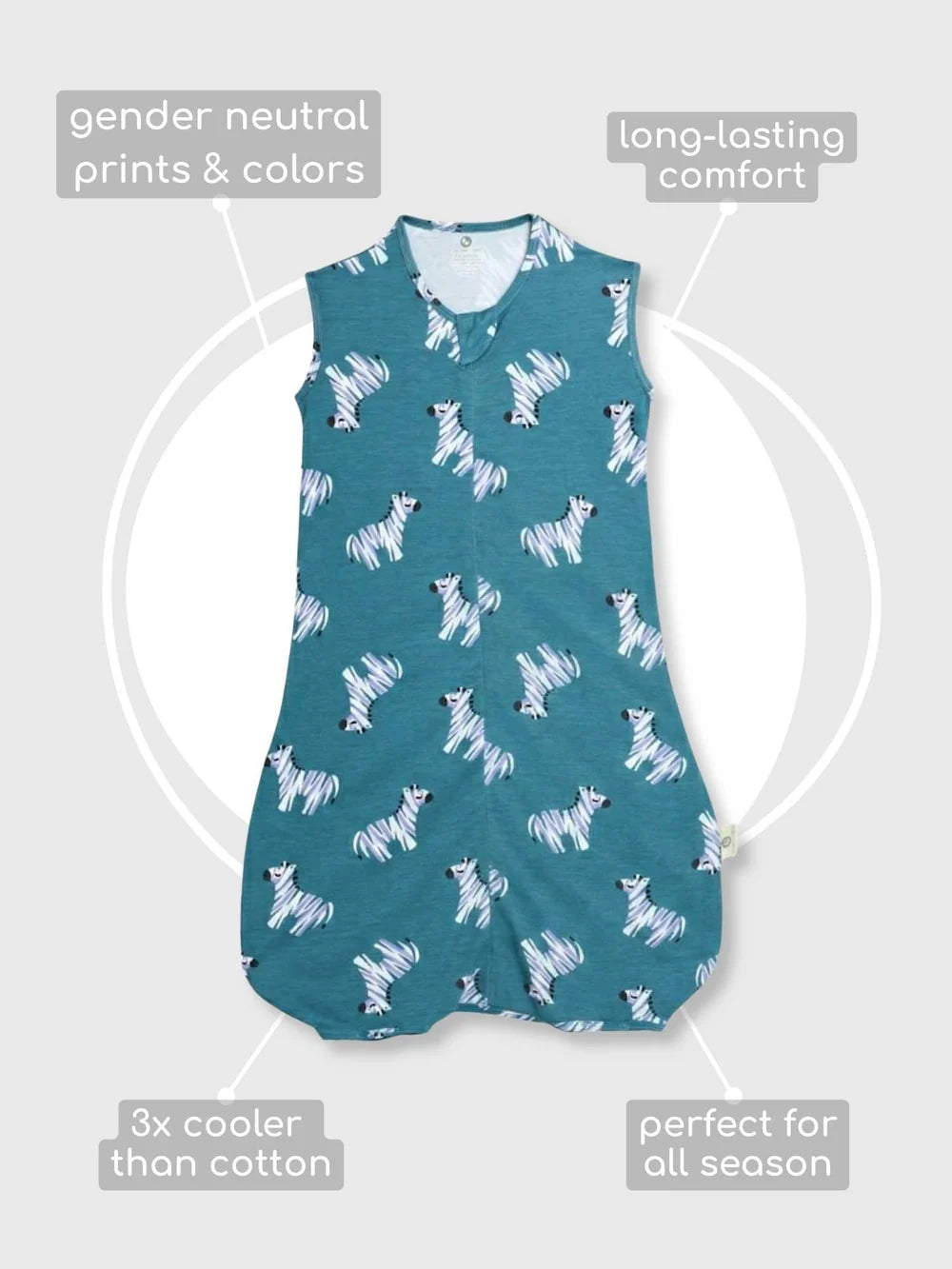 Knitted Bamboo Cotton Printed Sleeping Bag for Baby - Zebra