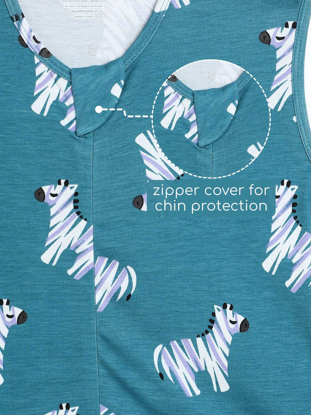 Knitted Bamboo Cotton Printed Sleeping Bag for Baby - Zebra