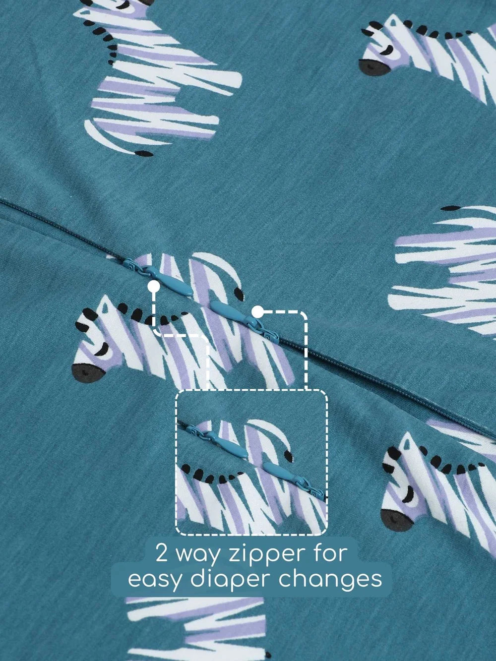 Knitted Bamboo Cotton Printed Sleeping Bag for Baby - Zebra