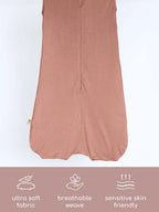 Bamboo Muslin Knitted Solid Sleeping Bag for Baby - Pink