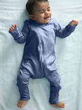 Bamboo Cotton Knitted Sleepsuit Soft, Breathable & Relaxed Fit for Baby - Granite