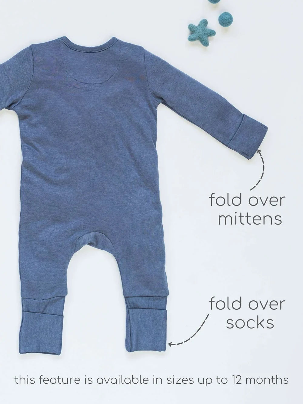Bamboo Cotton Knitted Sleepsuit Soft, Breathable & Relaxed Fit for Baby - Granite