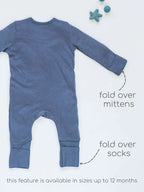 Bamboo Cotton Knitted Sleepsuit Soft, Breathable & Relaxed Fit for Baby - Granite