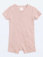 Bamboo Cotton Short Romper for Newborn Baby - Rose - image 1