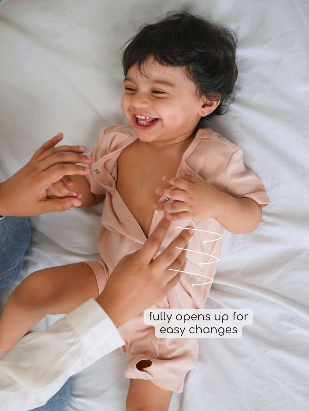 Bamboo Cotton Short Romper for Newborn Baby - Rose - image 3