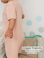 Bamboo Cotton Short Romper for Newborn Baby - Rose - image 6