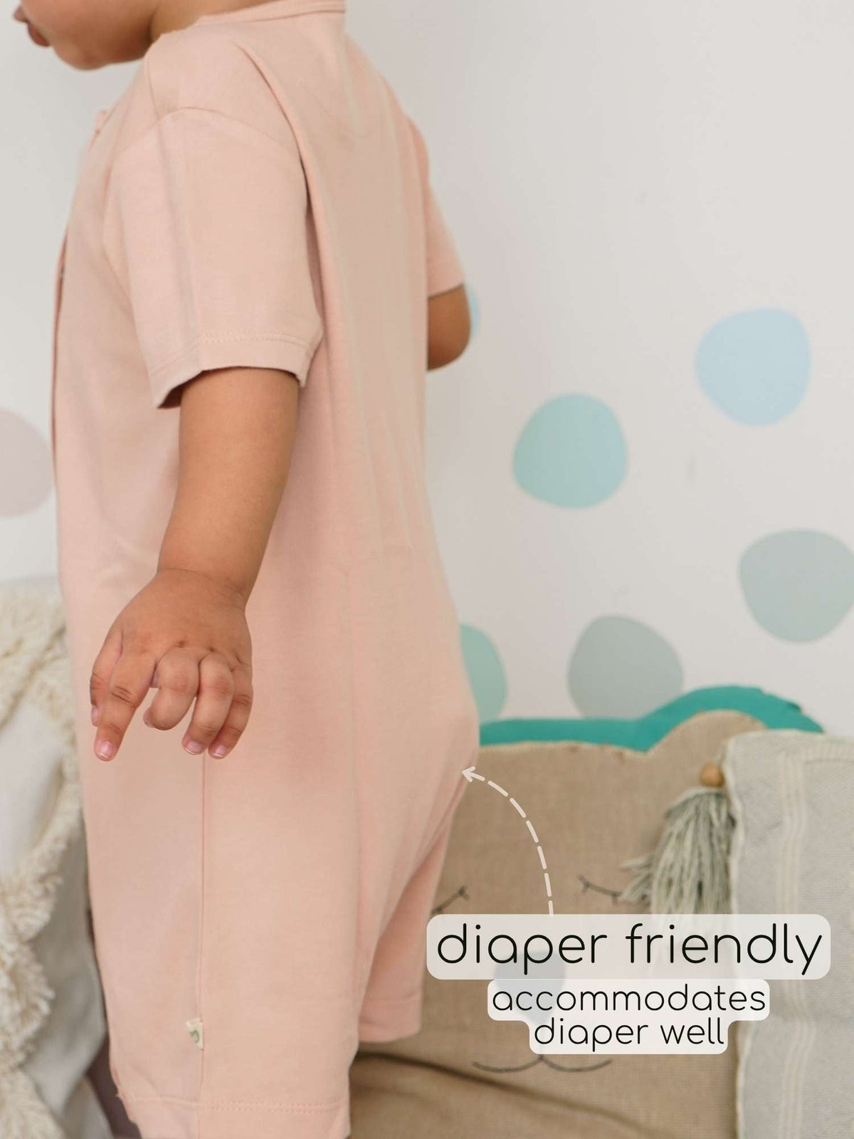 Bamboo Cotton Short Romper for Newborn Baby - Rose - image 6