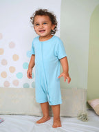 Bamboo Cotton Plain Solid Short Romper for Newborn Baby - Strato