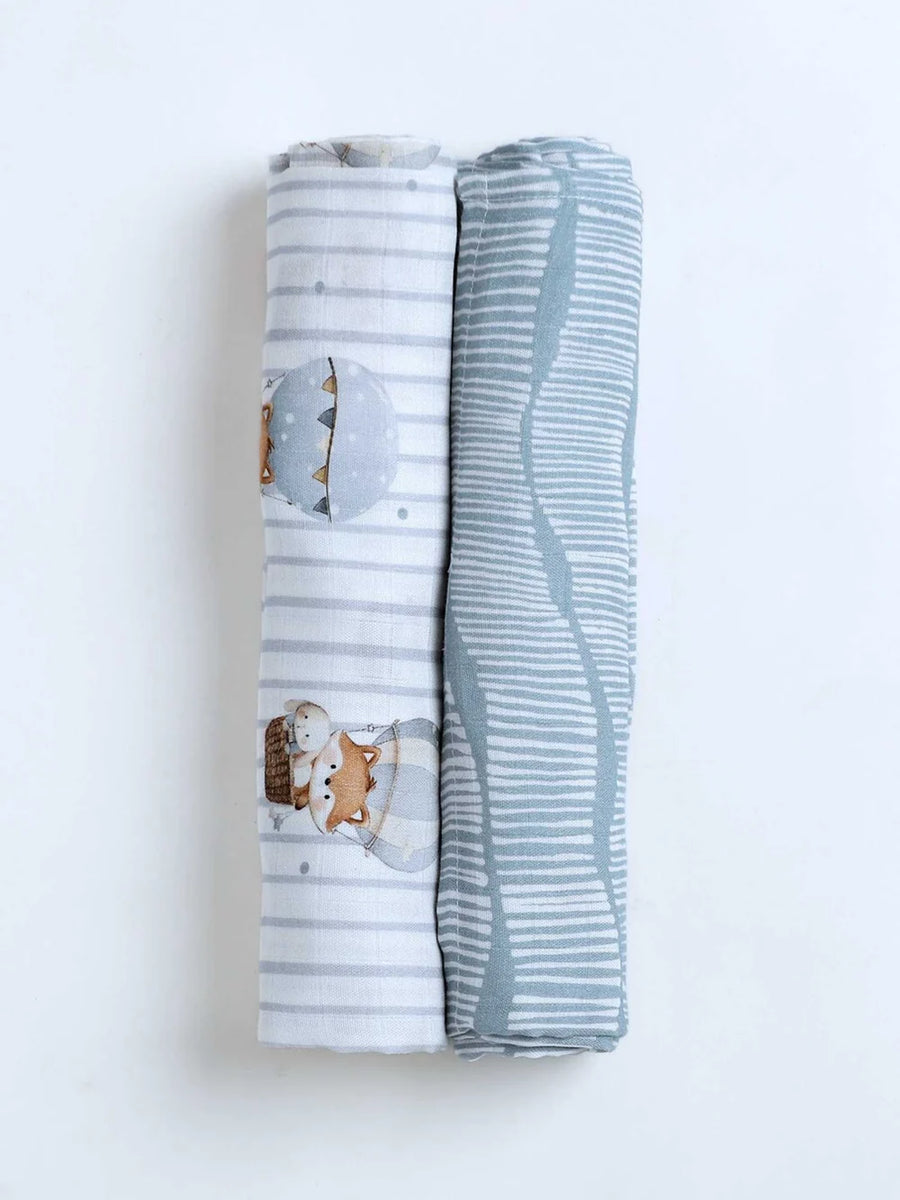 Pannolino gallery: Foxlet Tides | Bamboo Cotton Adjustable Baby Swaddle Wrap