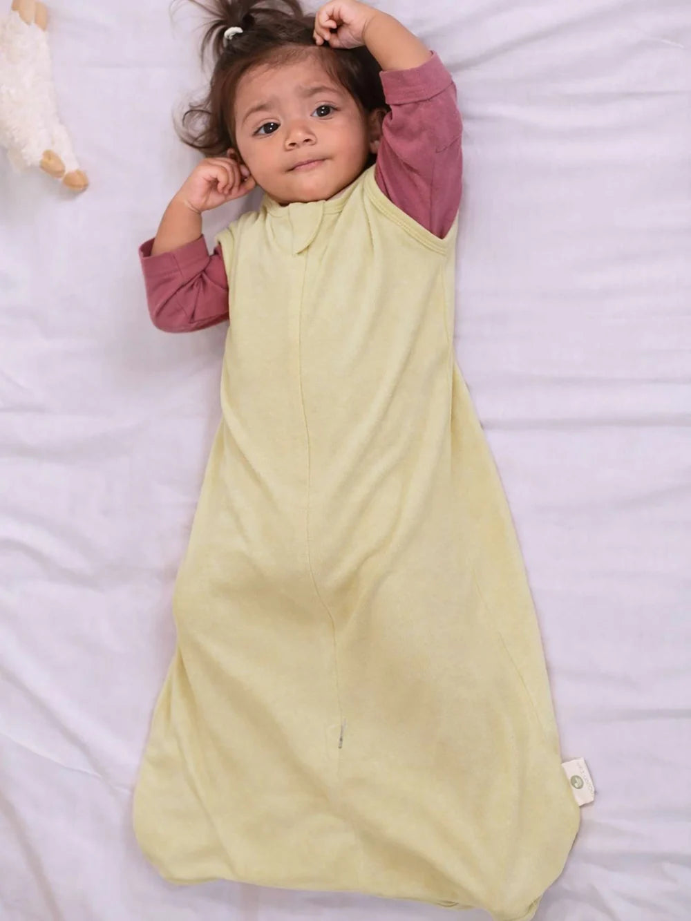 Bamboo Cotton Knitted Corn Solid Sleeping Bag for Baby - Corn