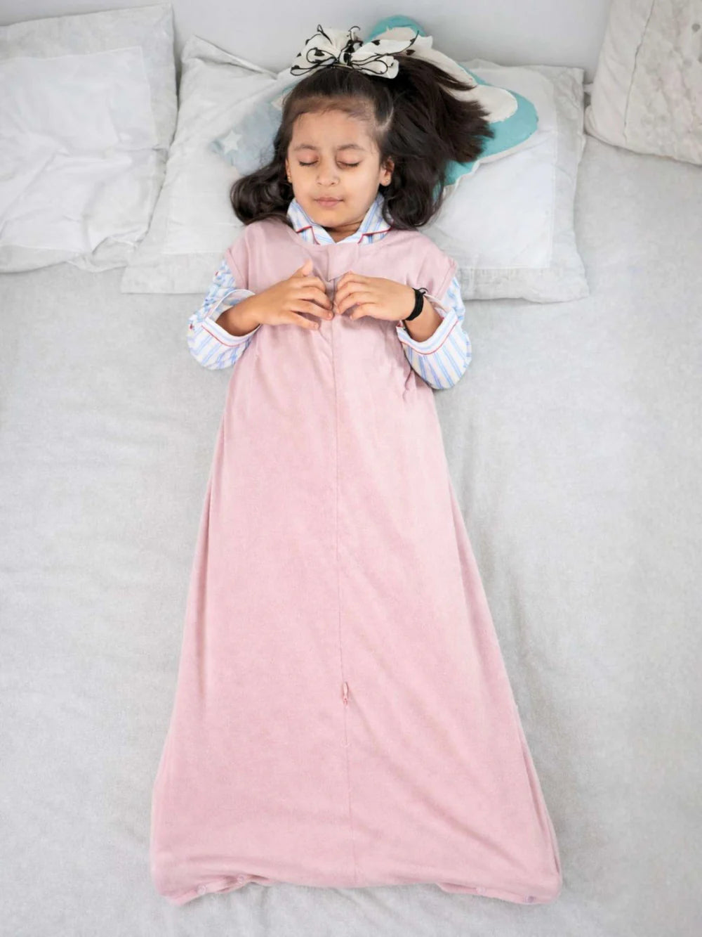 Bamboo Cotton Knitted Rose Solid Sleeping Bag for Baby - Rose