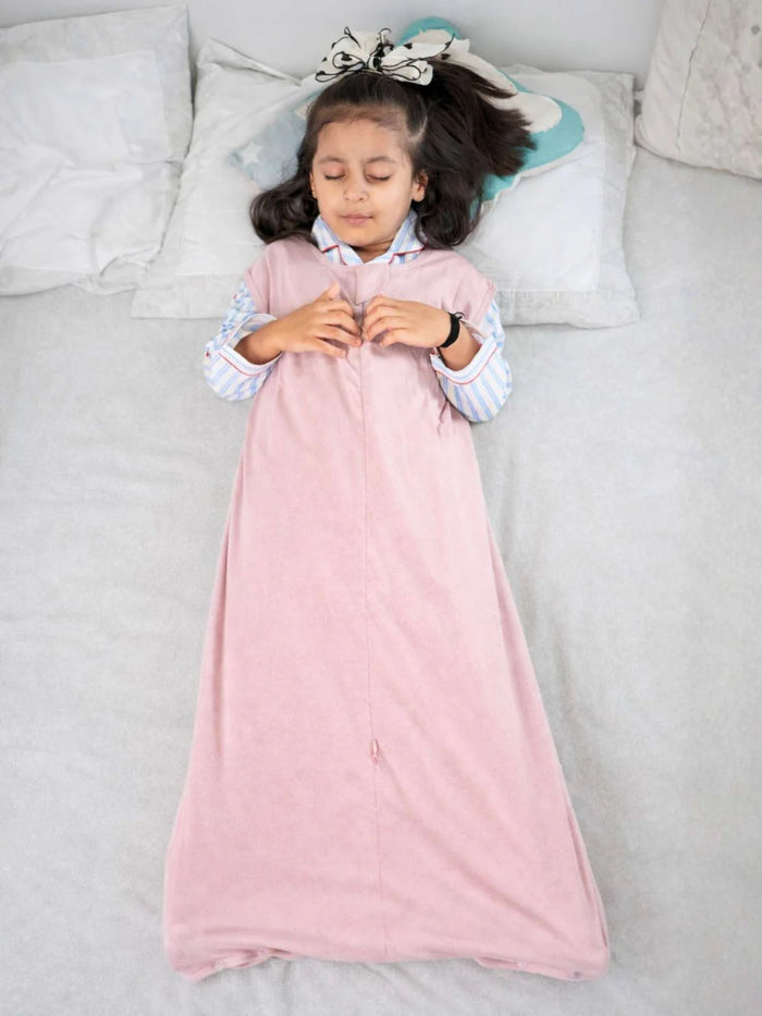 Bamboo Cotton Knitted Rose Solid Sleeping Bag for Baby - Rose