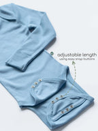 Knitted Full Sleeves Bamboo Bodysuit for Baby - Cerulean