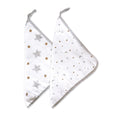 Sleepy Star (Metallic) | Organic Muslin Washcloths (Set of 2)