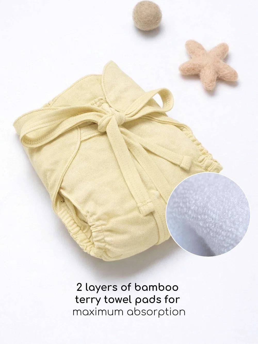 Organic Bamboo Cotton Baby Nappies Pack of 3 - Multicolor product image