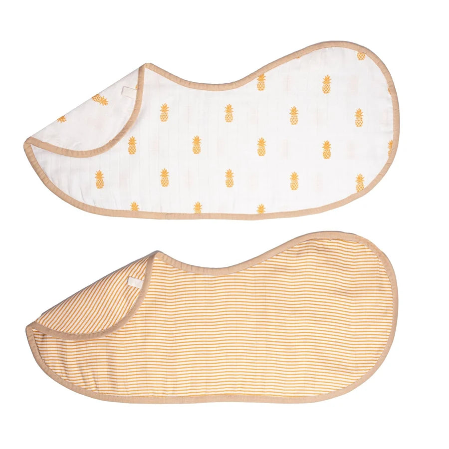Organic Muslin Burp Cloth & Bib (Pack of 2) - Pineapple