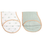Organic Muslin Burp Cloth & Bib (Pack of 2) - Palm
