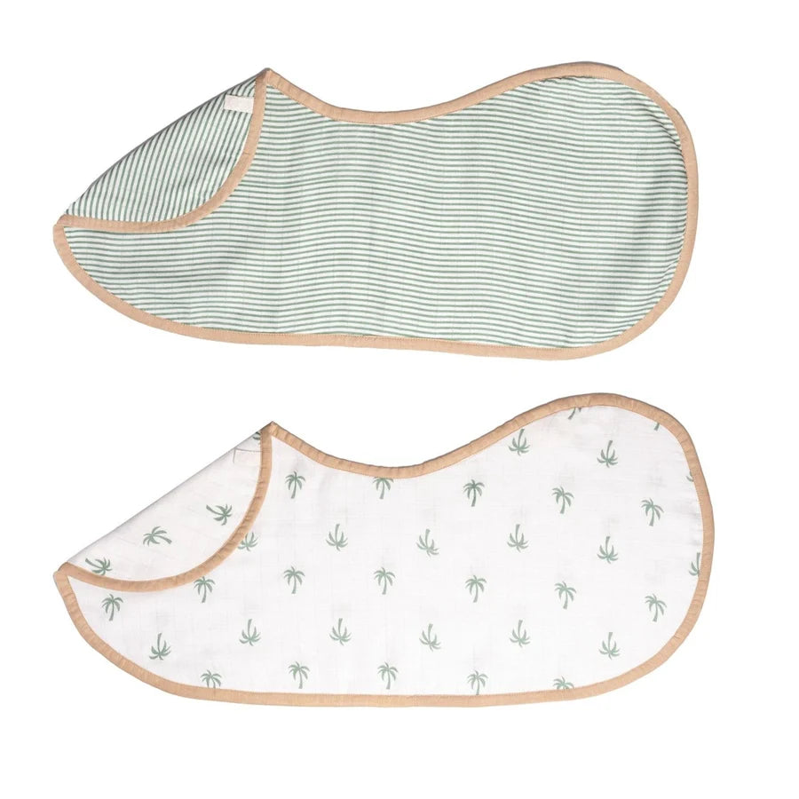 Organic Muslin Burp Cloth & Bib (Pack of 2) - Palm