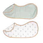 Organic Muslin Burp Cloth & Bib (Pack of 2) - Palm