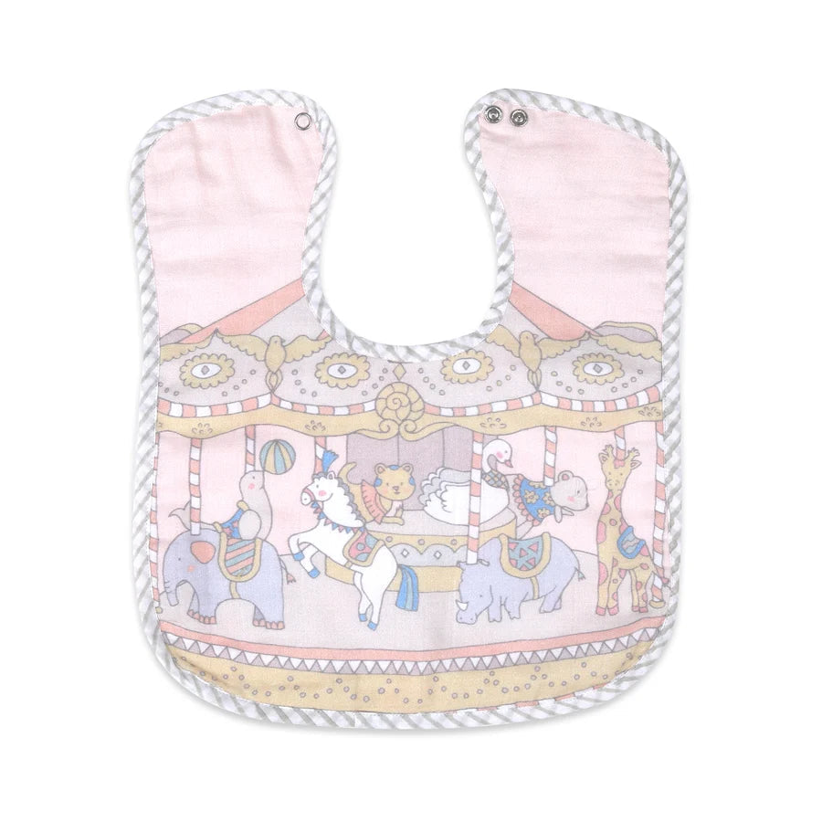 Organic Muslin Classic Bib - Carnival Pink