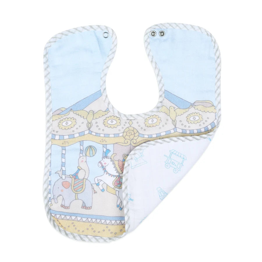 Organic Muslin Classic Bib - Carnival Blue