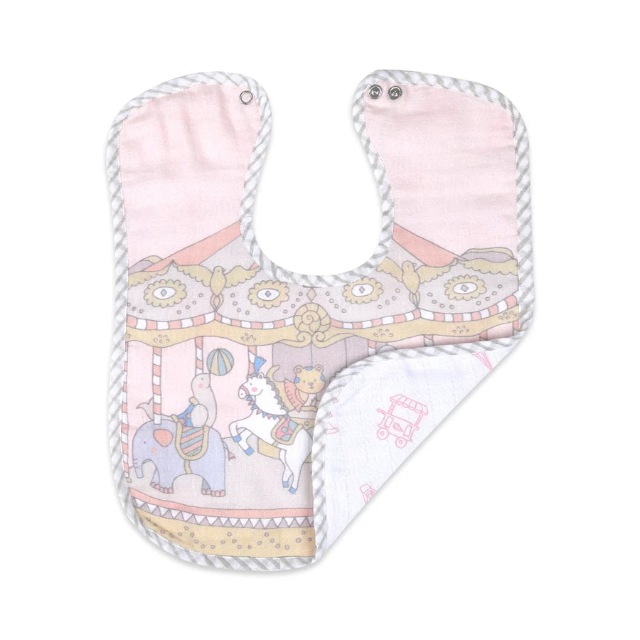Organic Muslin Classic Bib - Carnival Pink