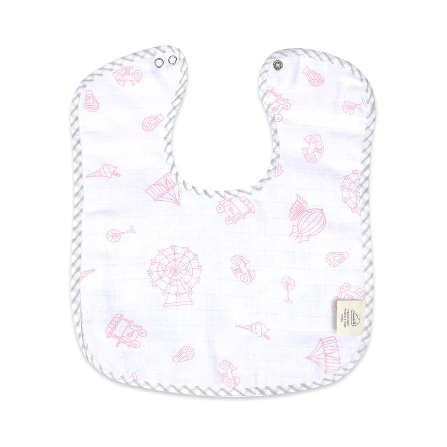 Organic Muslin Classic Bib - Carnival Pink