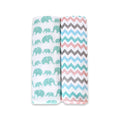 Pannolino gallery: Elephant Parade | Organic Muslin Swaddles (Set of 2)
