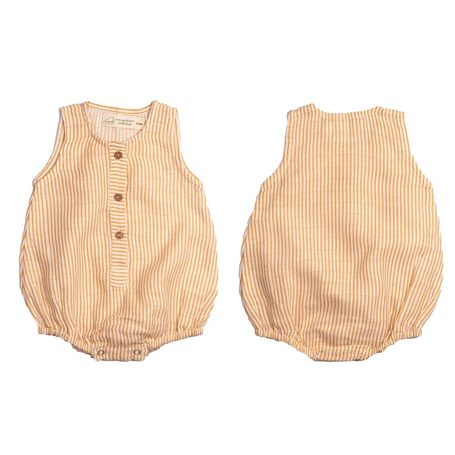 Pannolino gallery: Pineapple Bliss | Organic Muslin Baby Romper (Pack of 3)